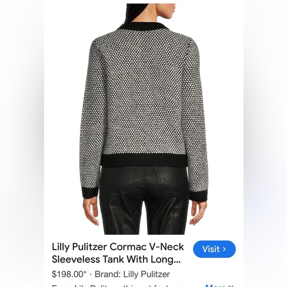 Lilly Pulitzer Monochrome Button-Up Cardigan size L - Picture 2 of 7